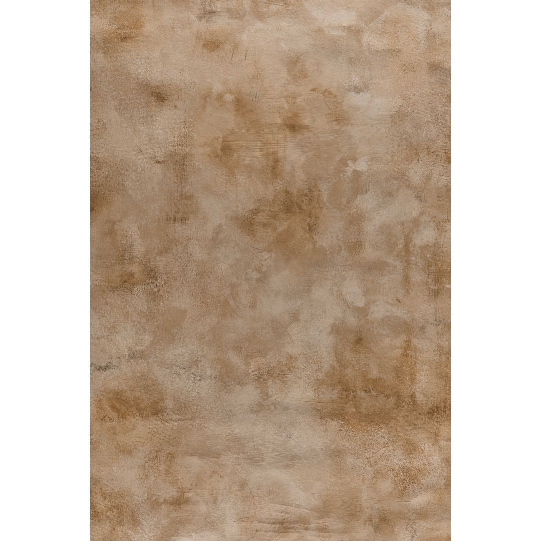 Fondo marrón claro texturizado con veladuras suaves y acabado mate en tonos cacao y tierra