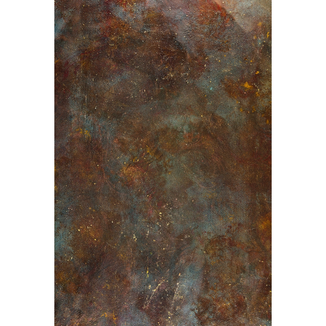 Fondo oscuro efecto óxido con mezcla de marrones, turquesas apagados y textura envejecida